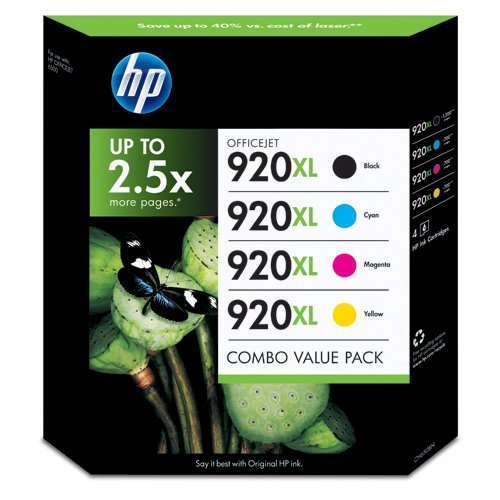 HP 920XL Multipack - 4 Ink Cartridges Pack (Black Cyan Magenta Yellow) (HP 920XL Multipack)